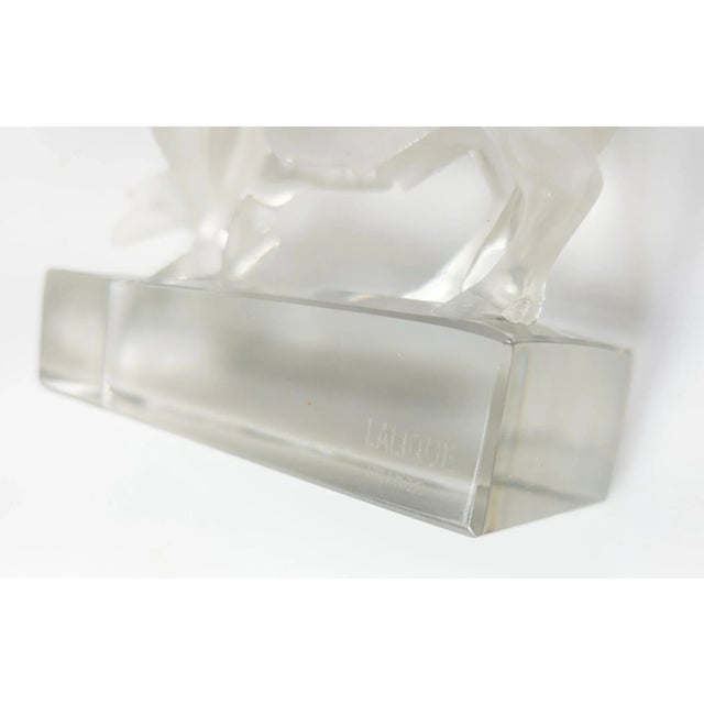 Transparent Late 20th Century French Frosted Glass Bull Figure by Lalique France For Sale - Image 8 of 10