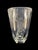 An elegant large faceted Art Deco crystal vase by Elis Bergh for Kosta Boda with an engraved image of the Greek god...