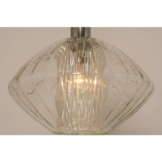 Glass Large German Glass Pendant Light in Tulipan Form by Cosack, 1970s For Sale - Image 7 of 11