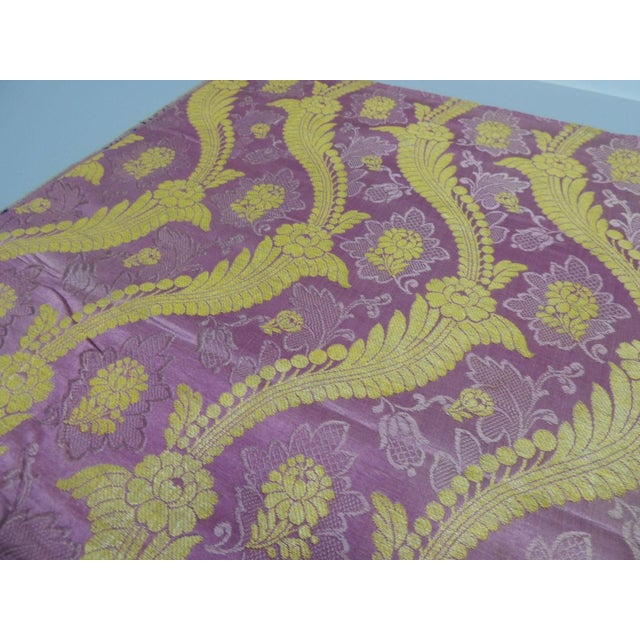 Early 20th Century Antique Gold & Purple Metallic Threads Woven Textiles Panels - Set of 2 For Sale - Image 5 of 6