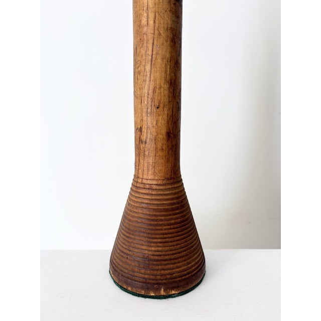 Minimalist Turned Wood Lamp, 1950s For Sale - Image 4 of 8