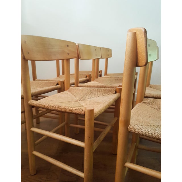 J39 Dining Chairs in Beach & Danish Papercord by Børge Mogensen for FDB Møbler, 1960s, Set of 6 For Sale - Image 16 of 18
