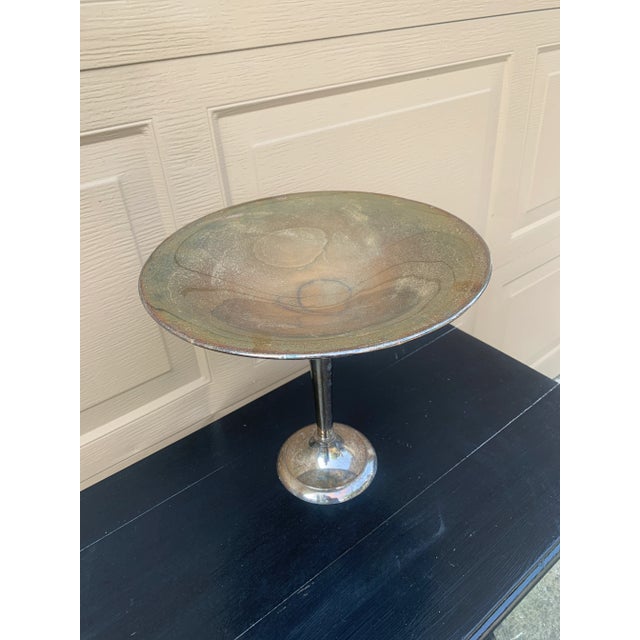 Late 20th Century Large Silver Plate Compote For Sale - Image 4 of 7