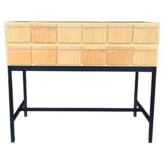 Oak Register Cabinet, 1960s For Sale