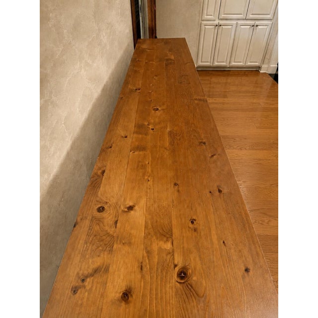 Antique Long Pine Buffet For Sale In Baton Rouge - Image 6 of 8