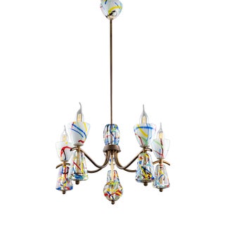 Murano Glass Chandelier by Dino Martens for Aureliano Toso,1950s For Sale