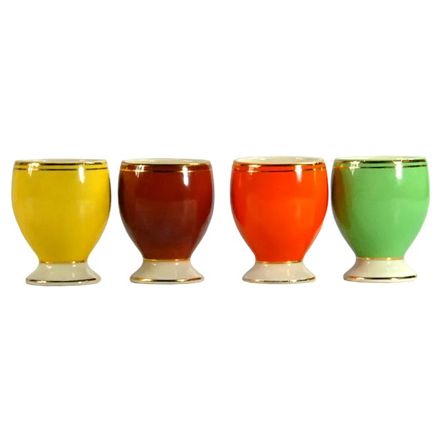 Art Deco Egg Cups from Cerom, Romania, 1930s, Set of 4 For Sale