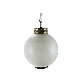 Chinoiserie Glass Lantern-Style Pendant For Sale