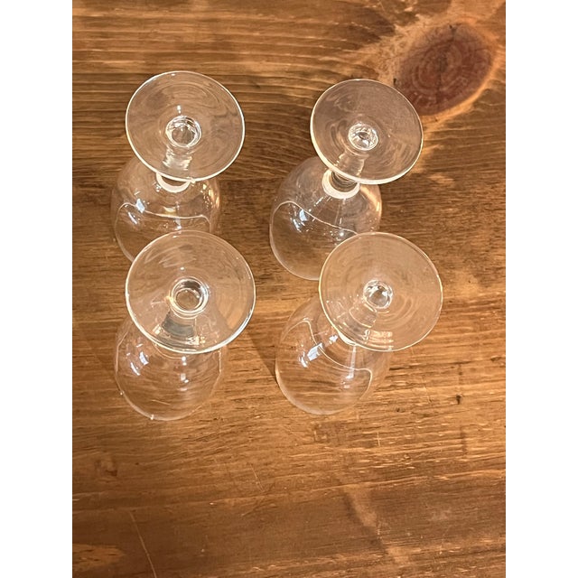 Glass Vintage Cordial Glasses – Set of 4 Clear 3.75” Liqueur or Dessert Wine Glasses For Sale - Image 7 of 9