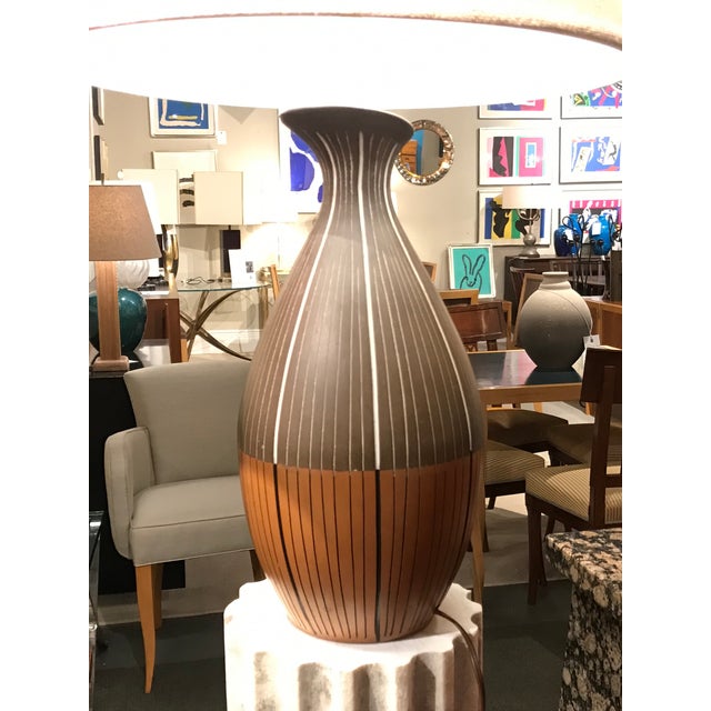 Fine Italian 1960's Bitossi Ceramic Lamp designed by Ugo Zaccagnini for Raymor signed 'Z" and marked #4000 on base Circa...