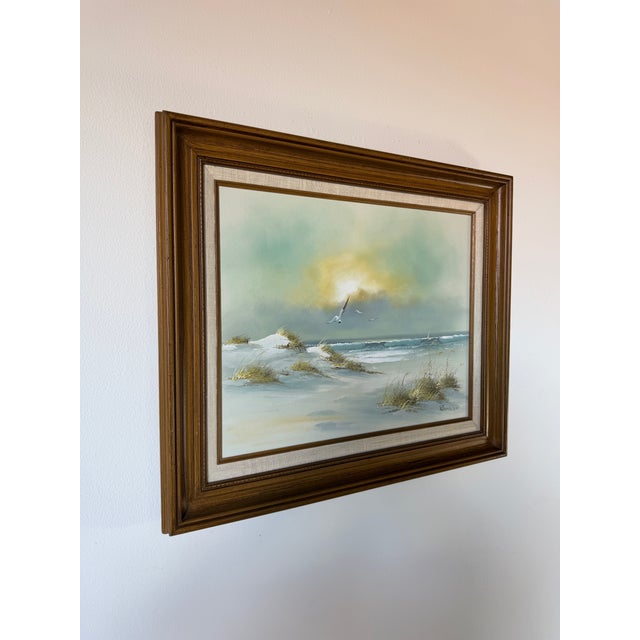1980s Vintage Remington Coastal Seascape Oil on Canvas Painting – Framed For Sale - Image 5 of 11