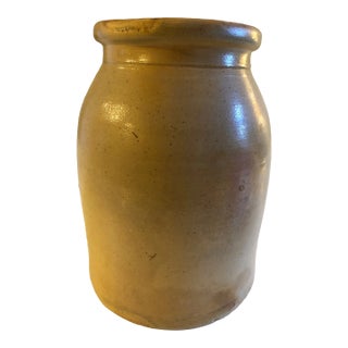 Vintage Rustic French Confit Jar Ceramic Pottery Crock Pot For Sale