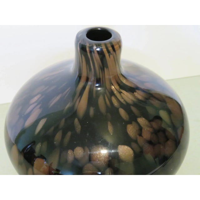 Murano Glass Bulbous Gold Fleck Vase Chairish