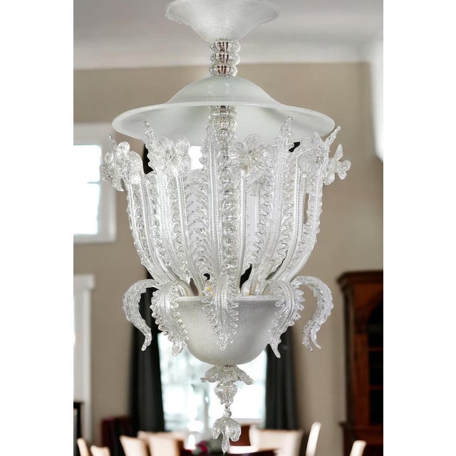 Glass Art Deco Murano Glass Chandelier attributed to Ercole Barovier, 1930s For Sale - Image 7 of 17