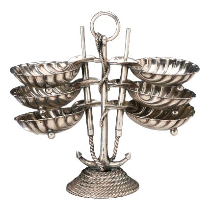 Silver Ashtray Set from Cesa Alessandria, Set of 7 For Sale