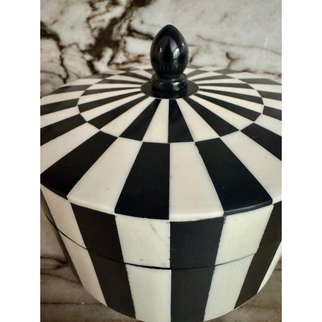Inlaid Black & White Handmade Box For Sale - Image 4 of 6