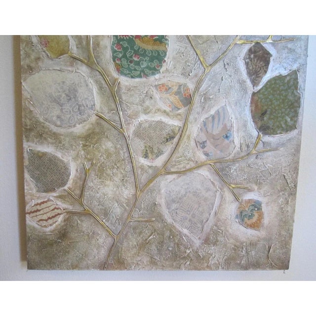 Wood Large Collage Leaves, Signed For Sale - Image 7 of 7