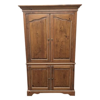 Rustic 4-Door Wooden Wardrobe Armoire For Sale