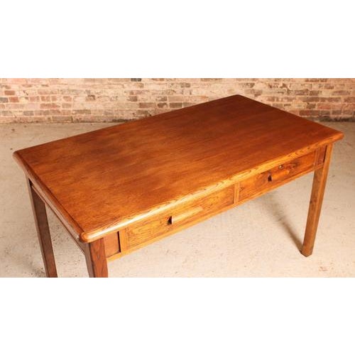 Mid-Century Modern British Oak Desk with Drawers by Abbess, 1950s For Sale - Image 9 of 11
