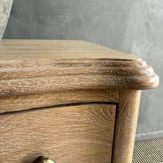 Wood Louis XVI Style White Oak Nightstand 2 Drawers For Sale - Image 7 of 12