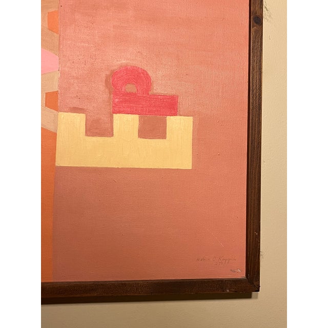 1970s Graphic Painting Words and Letters Post Industrial Original Art, Framed For Sale In Detroit - Image 6 of 6