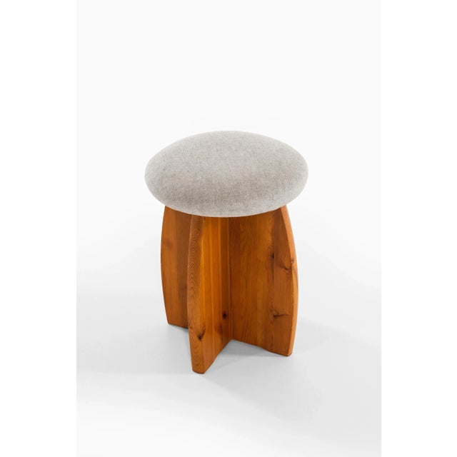 Wood Swedish Rosewood, Pine & Linen Stool, 1950s For Sale - Image 7 of 7