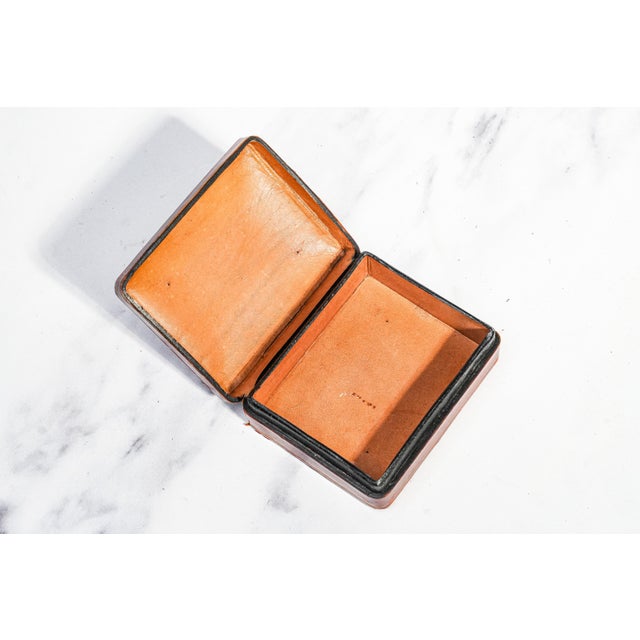 Neat Trio Collection of Mid Century Vintage Italian Leather Boxes Italy Home Decor For Sale - Image 11 of 13