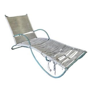 1950s Attributed to Walter Lamb Bronze and Nautical Rope Chaise Lounge For Sale