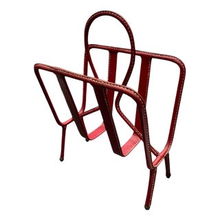 Magazine Rack by Jacques Adnet, 1950s For Sale