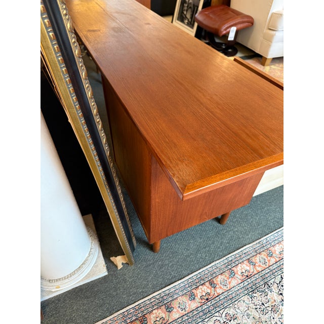 Mid 20th Century Teak Wood Office Desk With Cabinet For Sale - Image 16 of 18