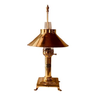 Vintage Orient Express Table Lamp - Brass Railroad Inspired Design, c.1980 For Sale
