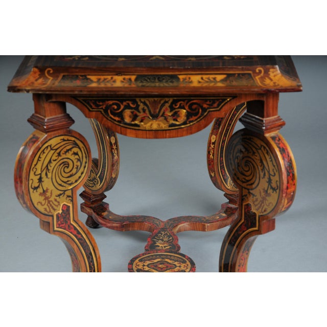 Boulle Inlaid Table in Wood For Sale - Image 10 of 18