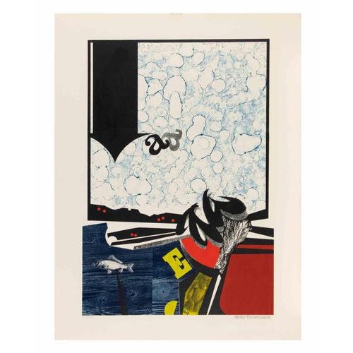 Woodcut, collage and lithograph on paper. Hand signed lower right. Artist's proof. Very good condition. This piece is...