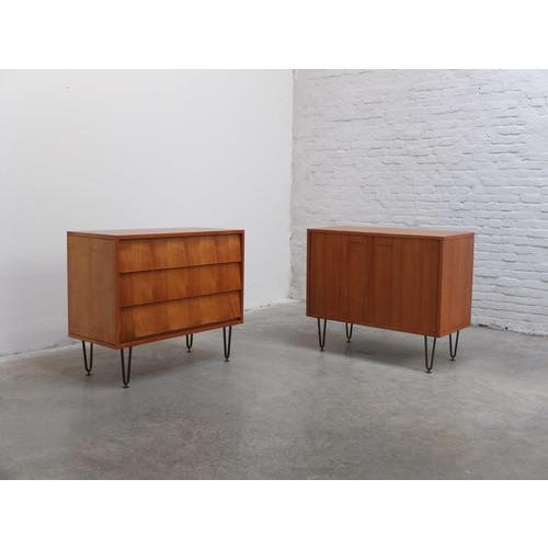Honey Colored Cabinets by Alfred Hendrickx for Belform, 1950s, Set of 2 For Sale - Image 6 of 18