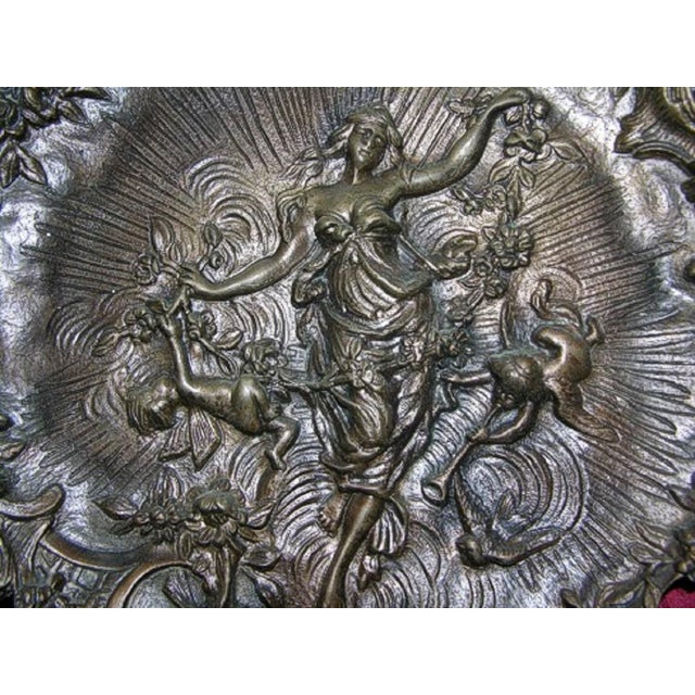 Embossed Chiseled Bronze Plate with Botticelli's Spring Decor For Sale - Image 3 of 6