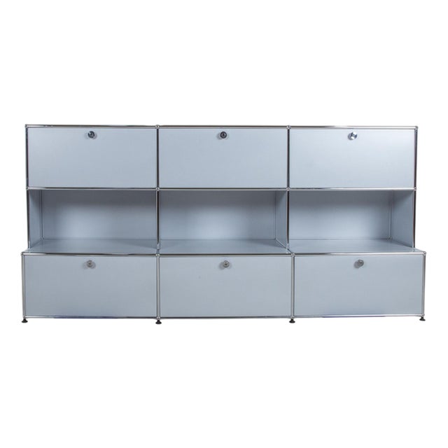 Silver Grey Metal Sideboard from USM Haller For Sale