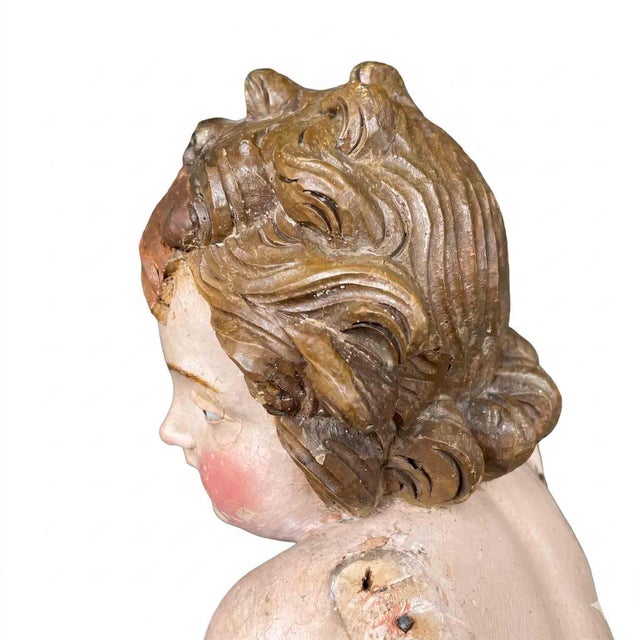 Italian Baroque Artist, Cherub Sculptures, 1650, Lacquered Wood, Set of 2 For Sale - Image 15 of 18