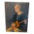Barbara Lebhar Oil on Canvas Painting of a Young Woman Playing a Guitar Titled Sad Song For Sale