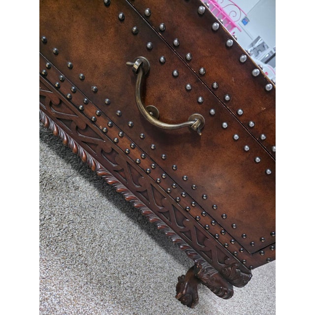 Ralph Lauren Vintage Trunk-Style Leather Chest For Sale In Denver - Image 6 of 12