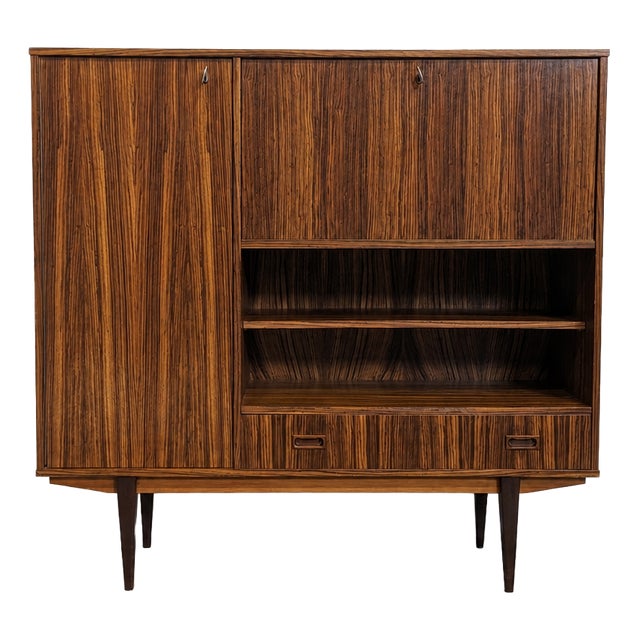 Mid-Century Highboard with Bar and Writing Desk, 1960s For Sale