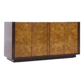 Century Furniture Mid Century Burlwood and Brass Credenza For Sale