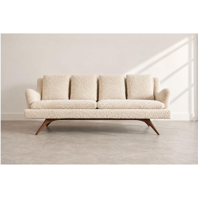 Mid-Century Modern Venetian Sofa by Vladimir Kagan in Shearling, C. 1950s For Sale - Image 3 of 9