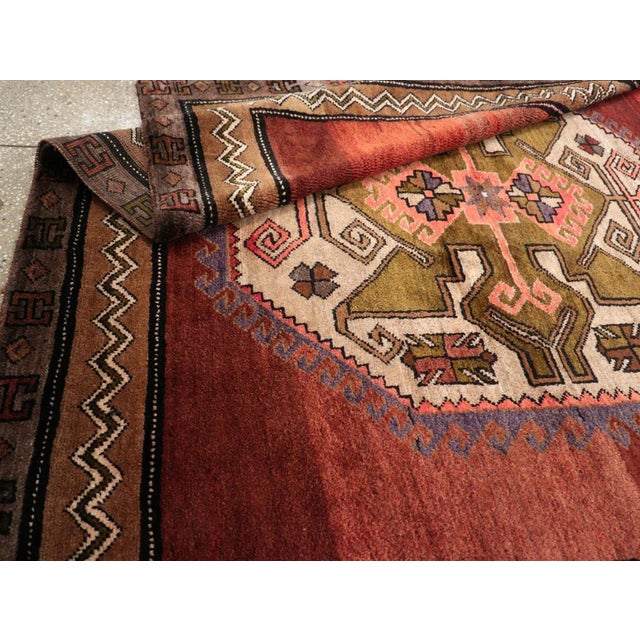 Burgundy Galerie Shabab Collection Mid-20th Century Turkish Anatolian Accent Rug For Sale - Image 8 of 8