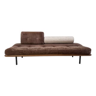Modern Tubular Steel and Wood Daybed, 1960s For Sale