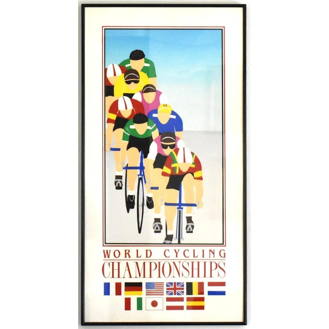 Vintage World Cycling Championships Bicycle Framed Poster by Phil Dynan For Sale - Image 10 of 10