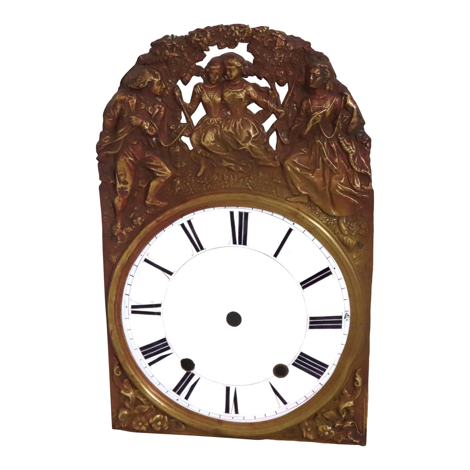 Fancy Antique Victorian French Embossed Brass With Porcelain Enameled ...