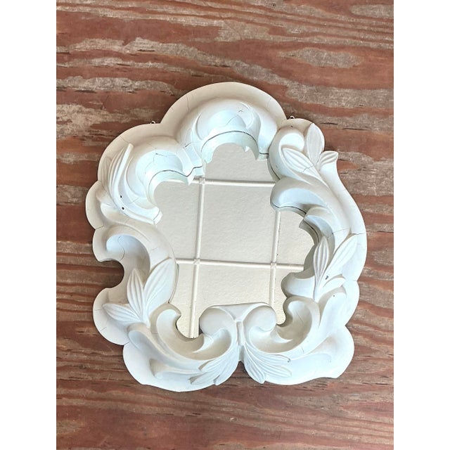 Vintage Plaster Molded Mirror After Serge Roche For Sale - Image 4 of 12