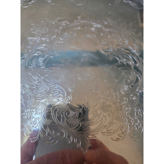 Silver Vintage Wilcox International Silver Brandon Hall 7572b Round Platter Tray For Sale - Image 8 of 10