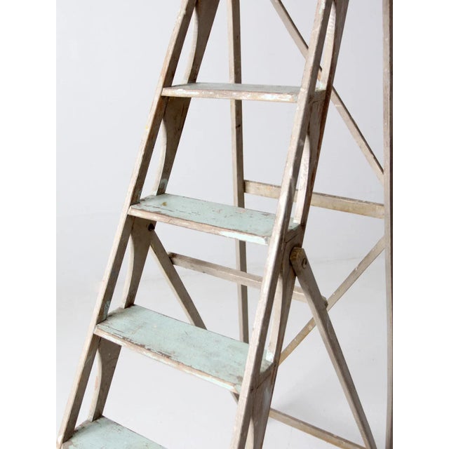 Antique Wooden Ladder For Sale - Image 4 of 11