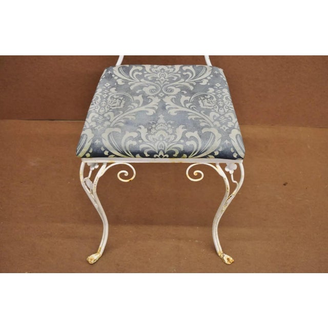Mid 20th Century Vintage Art Nouveau Style Floral Wrought Iron Garden Dining Chairs - Set of 4 For Sale In Philadelphia - Image 6 of 12